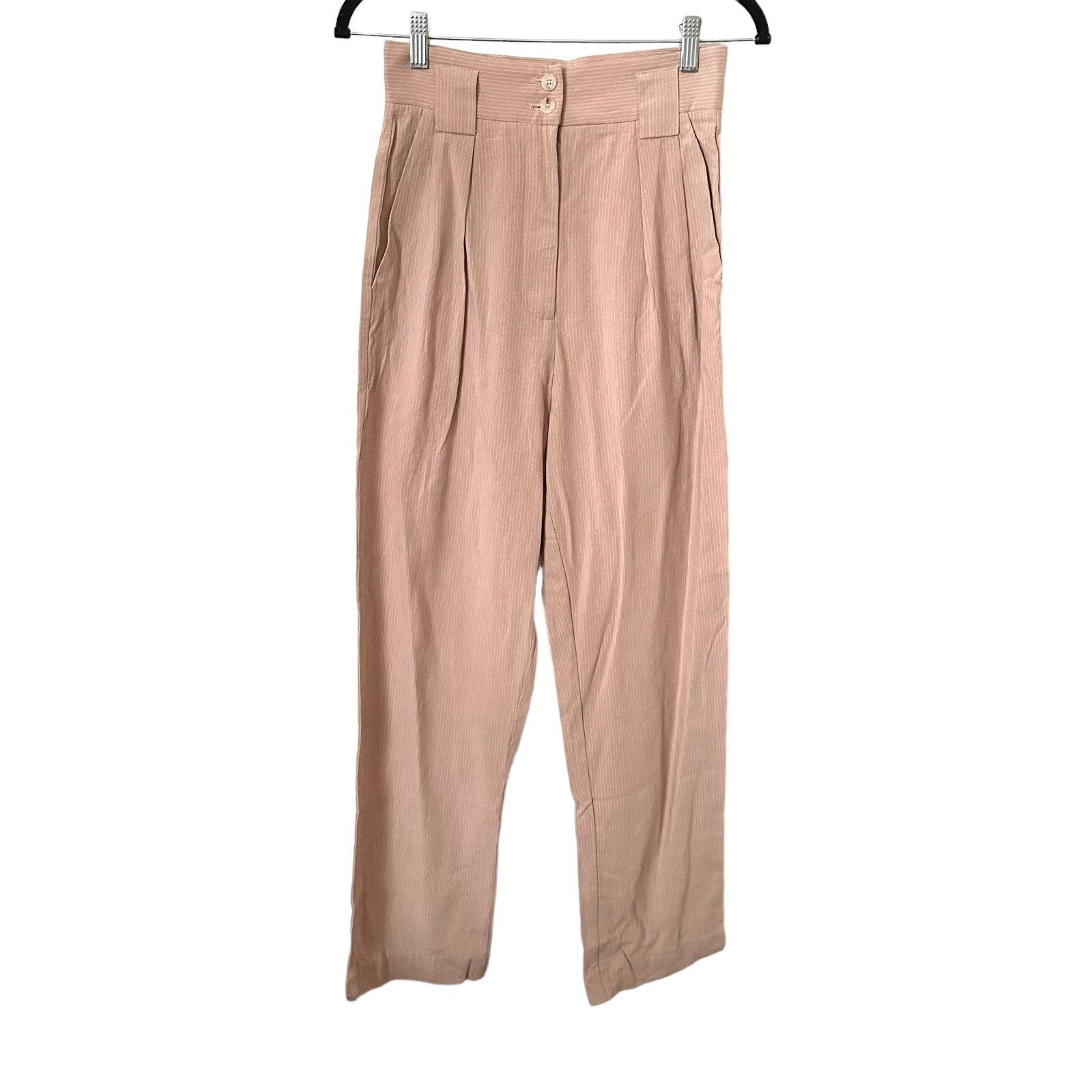 Biscuit Aline Pinstriped Trouser High Waist Nwt Sz Xs